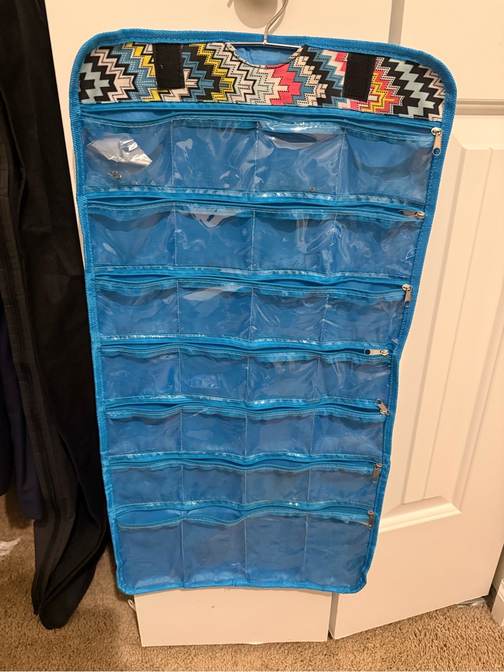 Blue Over-the-Door Clear Pocket Organizer - Home Storage & Organization